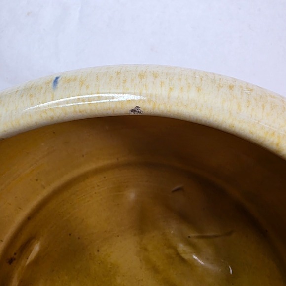 Vintage Jenkins Ceramics California MCM Yellow Drip Glazed Planter Bowl Handcraf - Picture 7 of 9